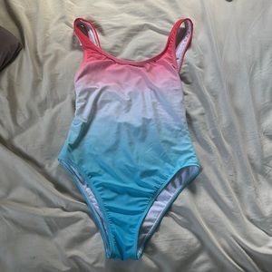Red white and blue gradient bathing suit size small